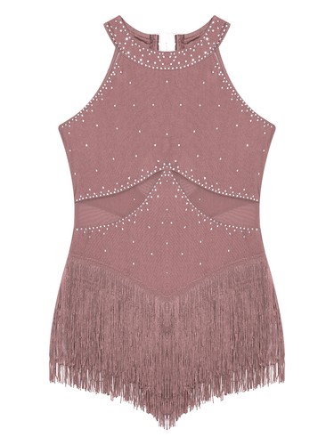 Girls Latin Dance Dress Sparkly Tassel Leotard Hip Hop Jazz Fringed AU - Picture 55 of 61