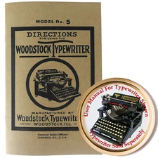 Woodstock Number 5 Typewriter Owner's Manual User Manual Instruction Manual