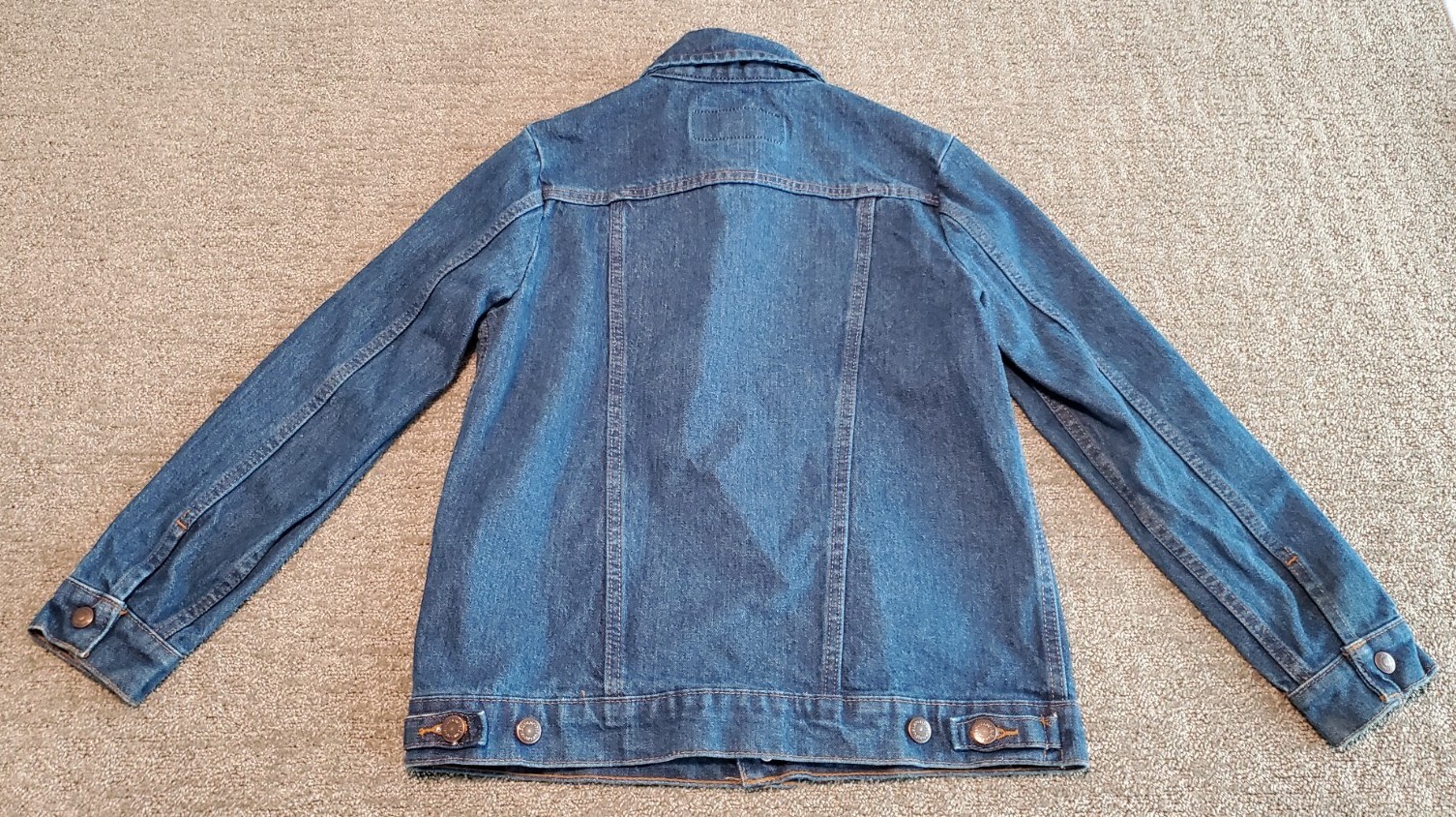 Wrangler Denim Jean Jacket Youth Boys Size Large Cowboy Cut Western Buttons