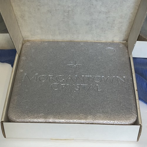 NIB Complete Set of 4 STAR OF BETHLEHEM Collector Plates Morgantown Crystal 9" - Picture 12 of 20
