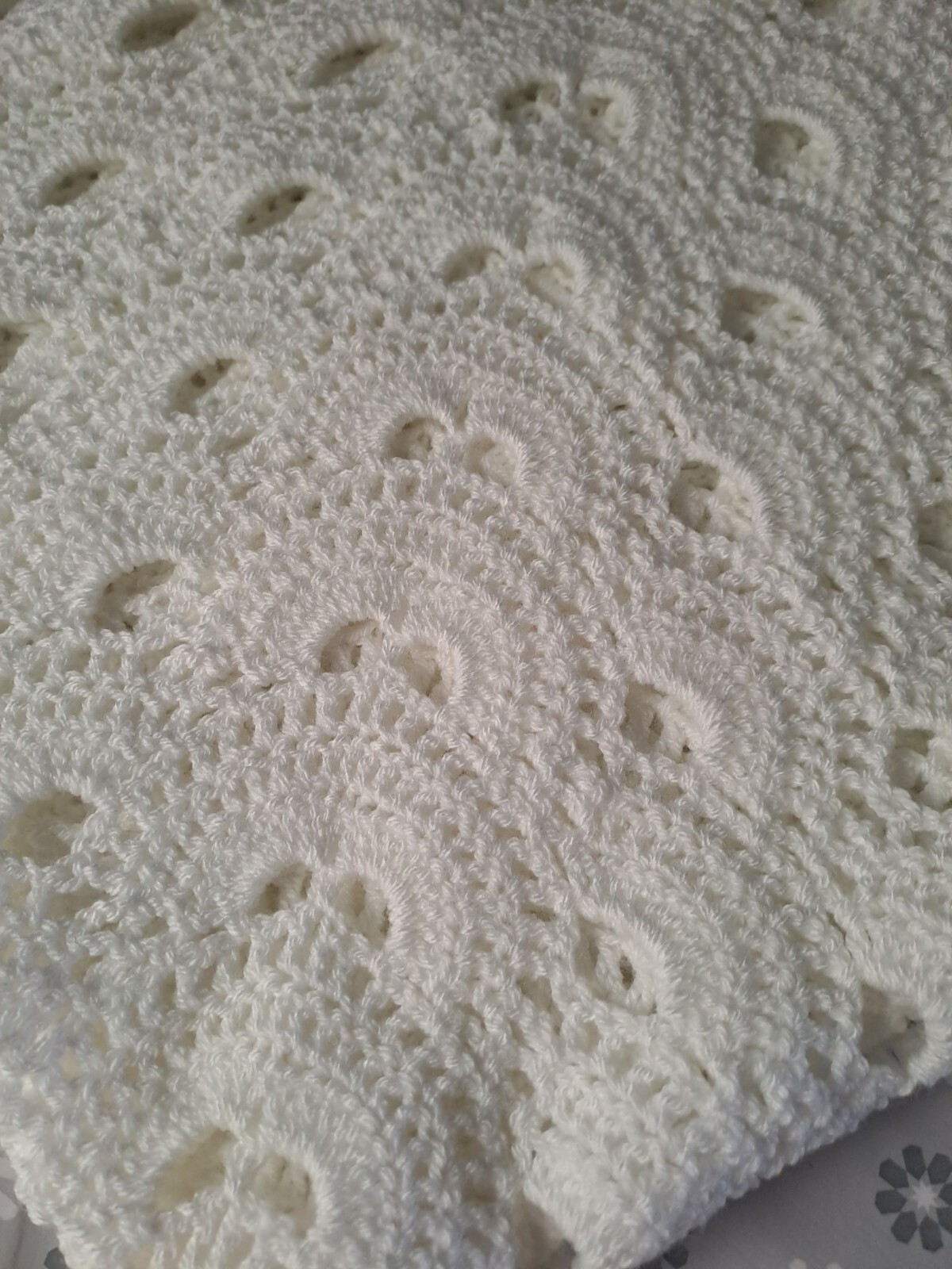 New handmade crochet Virus baby blanket, 35 x 35" white eBay