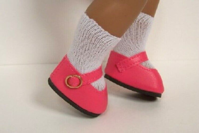 Dark Pink Basic Doll Shoes w/Pinless Buckle For 12'' Sasha Baby (Debs)