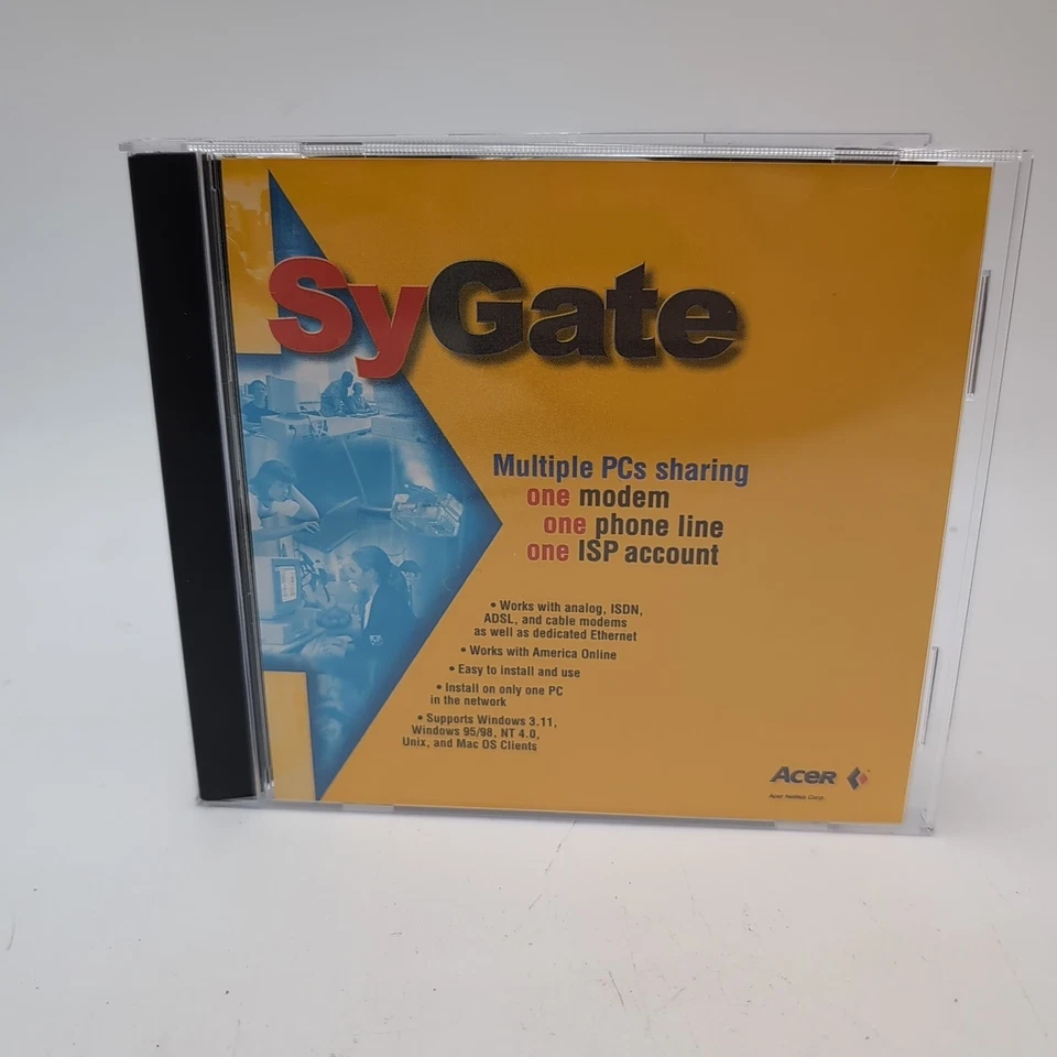 Software Acer SyGate de colección acceso telefónico Internet PC compartir una línea telefónica un ISP Foto 3 de 4