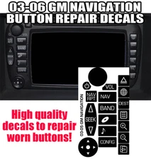 03-05 GM CADILLAC ESCALADE HUMMER NAVIGATION RADIO Button Repair Decals Stickers