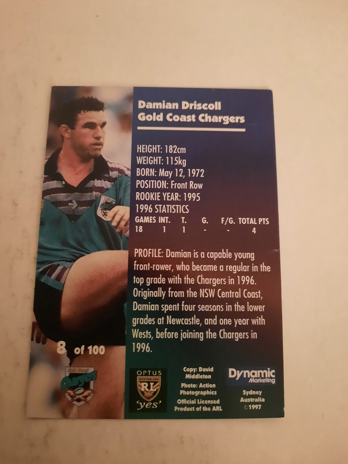 1997 ARL Dynamic Fatty Vautin Series Damian Driscoll eBay
