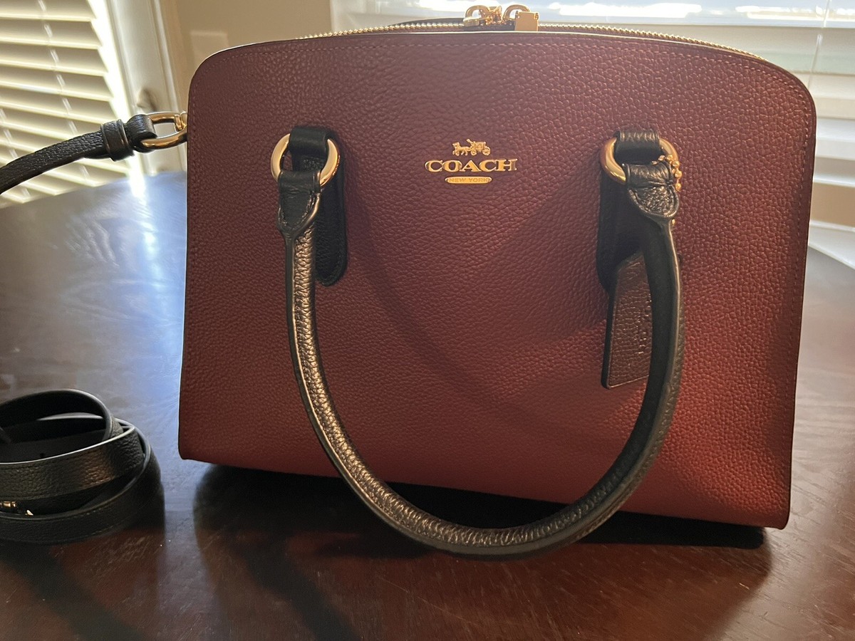 サーバー COACH Channing Carryall Handbag Colorblock Gold/Vintag Mauve Multi