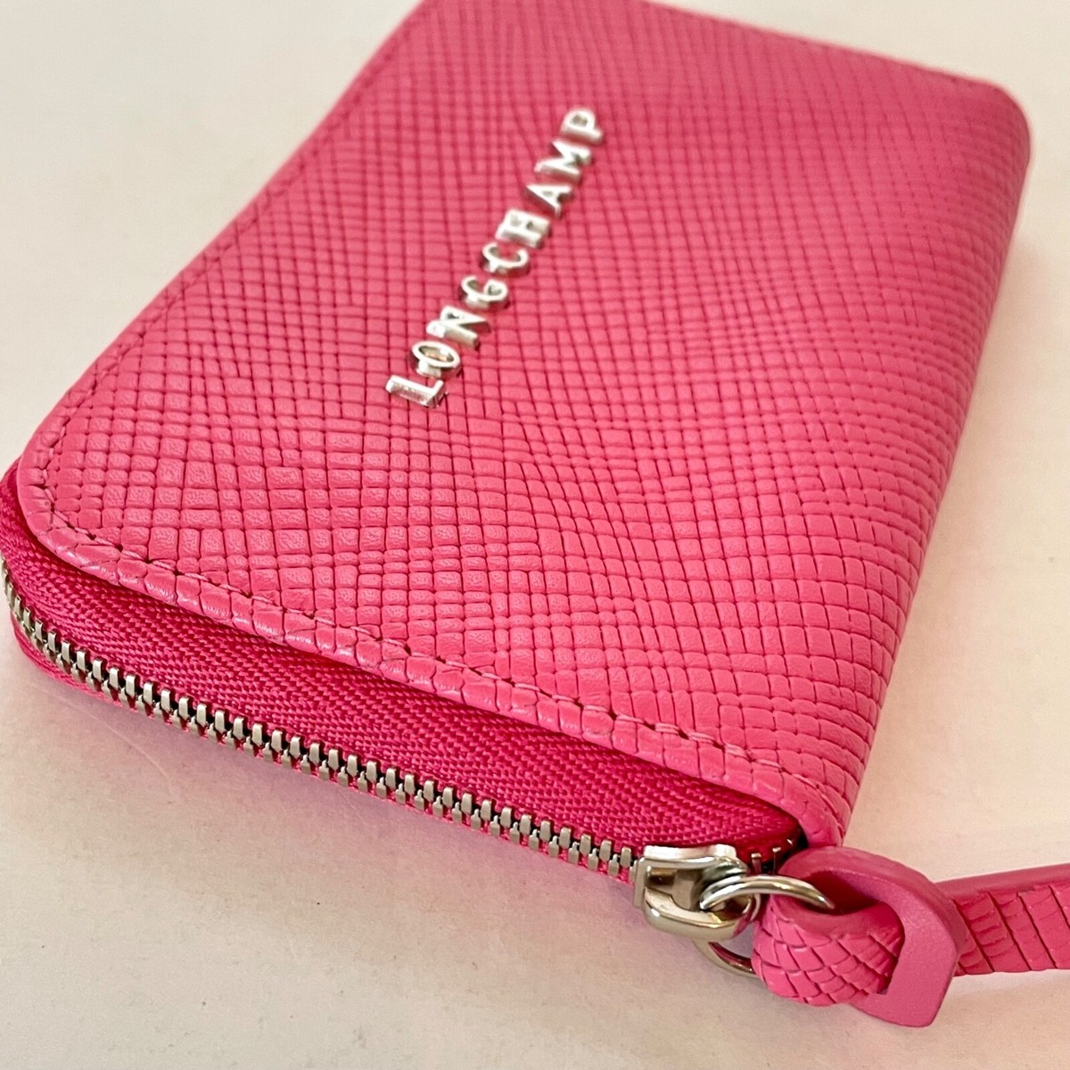 新品！LONGCHAMP コインケース MODELE DE POCHE ピンク Longchamp Quadri Pink Coin/Card Case w/box and dustbag | eBay