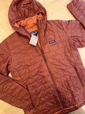 NEW (2024)! PATAGONIA Men Nano Puff Hoody Jacket—(L)—“Burnished RED”—Insulated