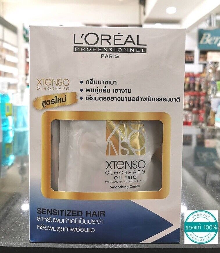 400 ml L'Oreal X Tenso Permanent Hair Straightener Kit Sensitized Hair Blue  | eBay