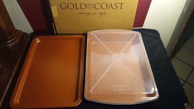 Gold Coast Non-Stick 2 Pc. Baking Set w/Plastic Cover. Copper