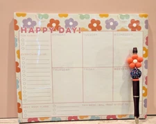 CUTE HAPPY DAY DAILY PLANNER WITH MATCHING BEADED PEN