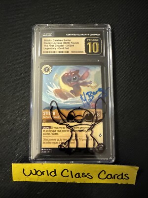 Disney Lorcana TCG French Stitch Carefree Surfer Pristine 10 CGC Artist  Alter 21 | eBay