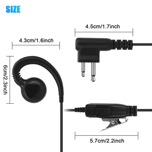 PTT Mic Swivel Earpiece for Motorola Radio Walkie Talkies CT150 CP200 CLS1110 - Picture 8 of 17