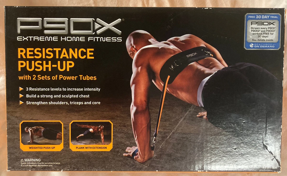 P90X Resistance Push Up with 2 Sets of Power Tube Bands New In Box