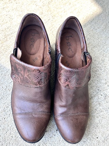 BOC Women’s Slip On Comfort Clogs Shoes Size 8.5 Brown/embossed Cate19 - Picture 11 of 13