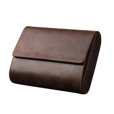 NEW 6 Slots Watch Roll Storage Box Genuine Leather Jewelry Display Travel Case