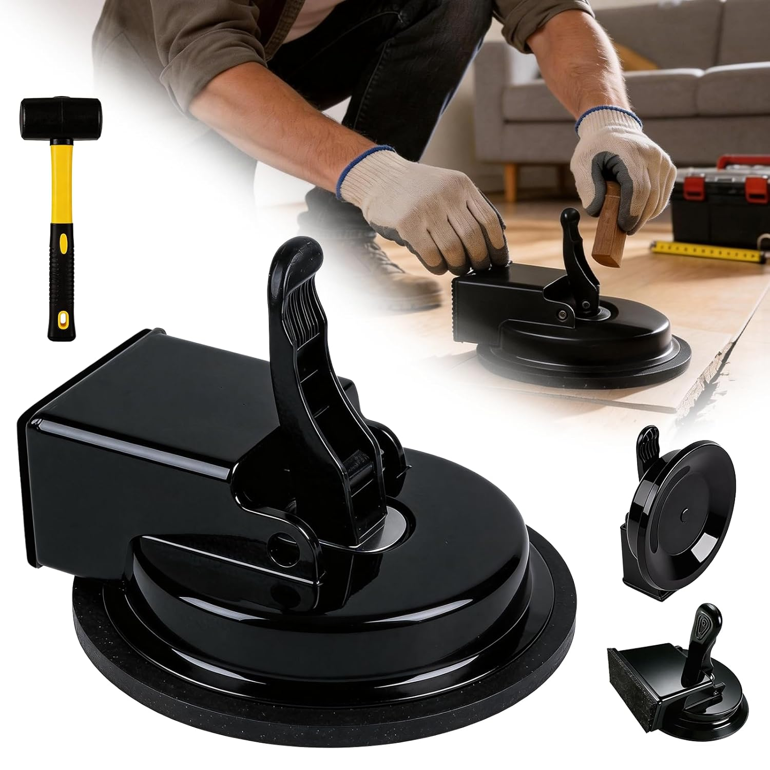 2Pcs Laminate Flooring Floor Gap Fixer, Suction Cup Heavy Duty Suction Cups Tool
