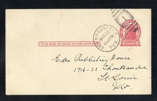 US Postal Card UX29, used, 3-28-1919, New Braunfels TX to St Louis MO. Free S/H