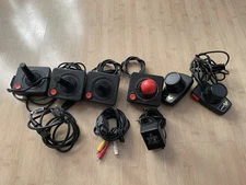 Atari 2600 Orange Trim Joysticks Controllers & Tennis Paddle Power Wico Red Ball