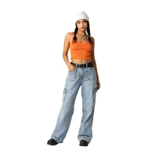 Vintage Gitano Baggy Cargo Jeans Size Size 18 (36") Skate Punk Denim 80s 90s