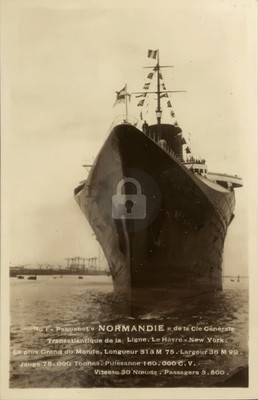 SS Normandy Normandie Sea French Ocean Liner Boats RPPC Photo Postcard COPY