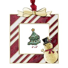 UOER 2025 Christmas Tree Ornament Picture Frame Holiday Keepsake Gift Home De...