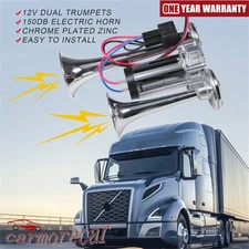 12V 600DB Dual Trumpets Electric Horn Super Loud For Boat Truck Train Speaker