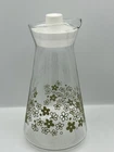Vintage Pyrex Spring Blossom Crazy Daisy Glass Pitcher w/Lid (Green)
