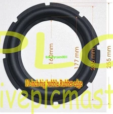 2pcs 10"inch Speaker Rubber edge subwoofer surround repair parts big-bubble NEW