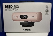 Logitech Brio 500 Full HD Webcam 1080p 720p 4MP  ROSE PINK HDR OPEN BOX NEW