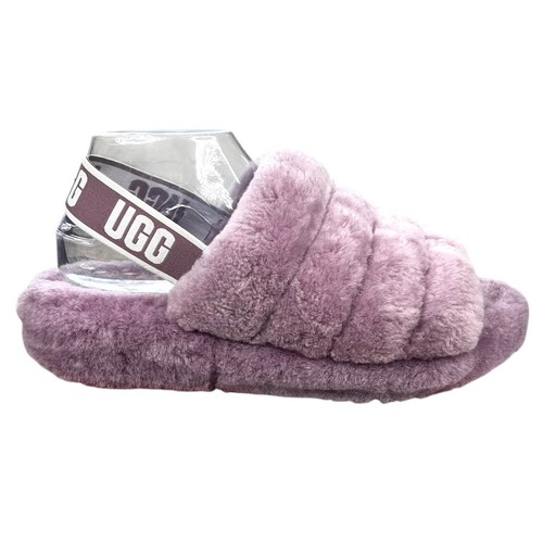 UGG Damen Fluff Yeah lila Lammfell Slipper Größe US 9