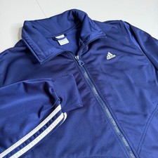 Adidas Mens XL Navy Blue 3-Stripe Full Zip Track Jacket 996002 Vintage Y2K