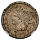 1863 Indian Cent, NGC AU details