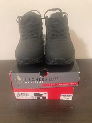 Size 8 -  Skechers Women's Street UNO Stand On Air Lace-Up Sneaker - Black