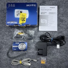 Olympus Stylus 840 8.0MP Digital Blue Camera Digicam Bundle W/ Extras NICE
