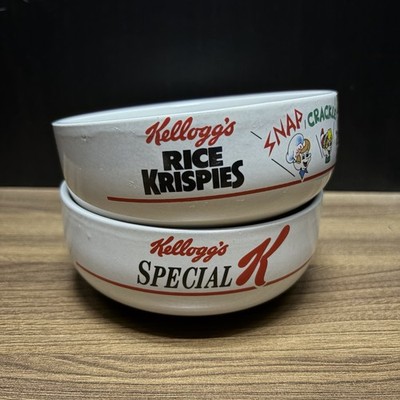 Vintage Kelloggs Müslischalen Set Rice Krispies Special K 1987 Retro