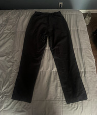 Haggar Men  s Black Dress Pants Flat Front Solid Regular Waist 31