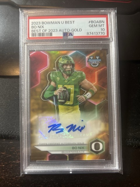 Bo Nix 2023 Bowman Bowman Rookie Autographs Gold