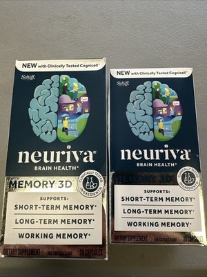 Neuriva Brain Health Memory 3D Supplement 80 Total Capsules, Exp. 04/27-06/27
