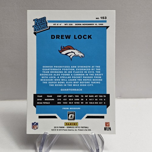 Drew Lock Rookie Card Optic - Picture 2 of 2
