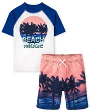 The Children's Place Boys Sunset 2Piece Swim SetQUENCH BlueSmall 5/6