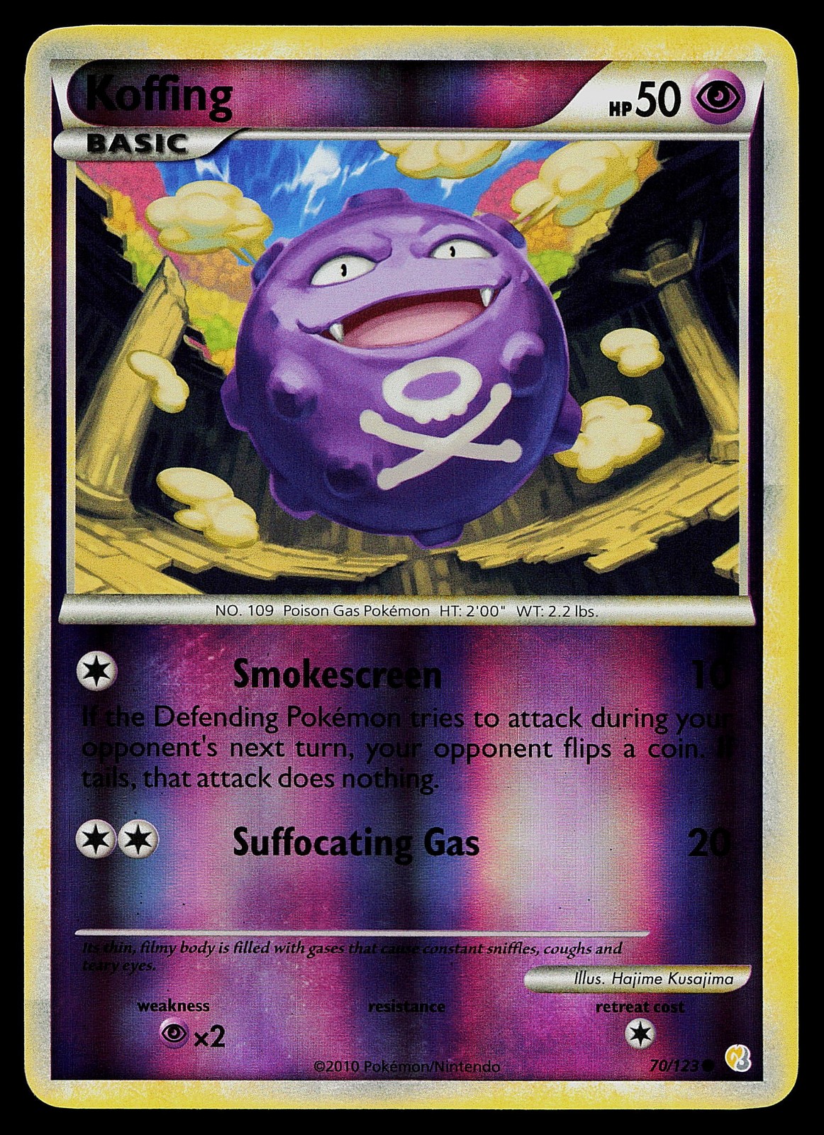 Pokemon Card - Koffing HeartGold SoulSilver 70/123 Common Reverse Holo