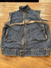 90's Vintage Guess Full Zip Denim Vest Medium