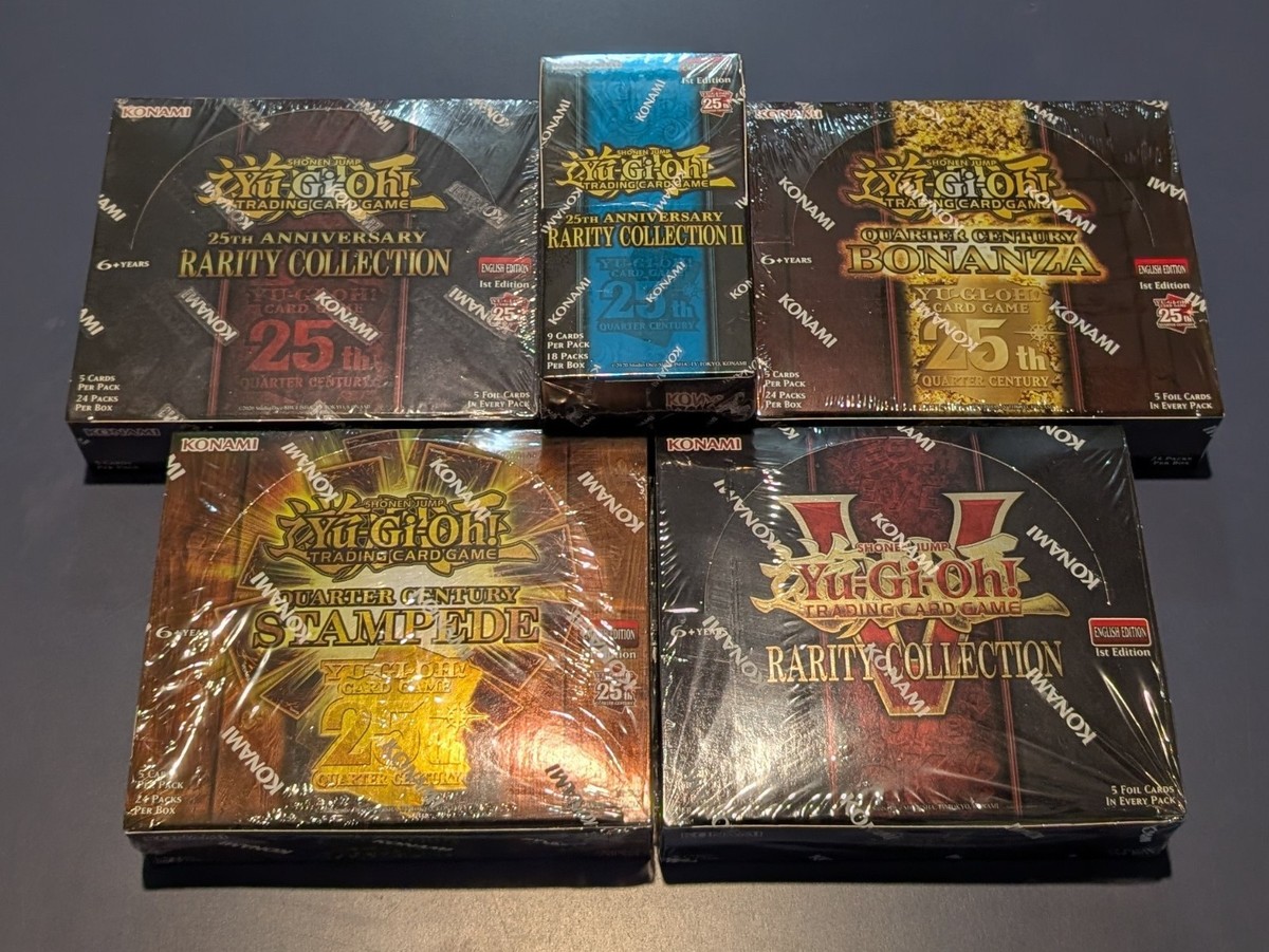 Yugioh Rarity Collection I II Bonanza Stampede V 5 Booster Box Set