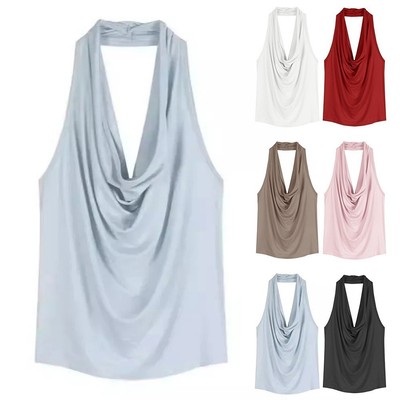 Glamouröse Damen Freizeitkleidung ärmellos Neckholder Design sofort erhältlich