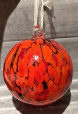 Hand blown Glass Red Christmas Ball Ornament 4  
