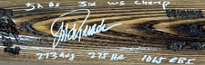 Jorge Posada Signed 5 Career Stat Auto Game Model Baseball Bat JSA COA Yankees
