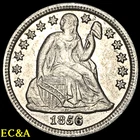 1856/1856-O SEATED LIBERTY DIME FS-2301 / F-105, Very Choice AU (SLD006)