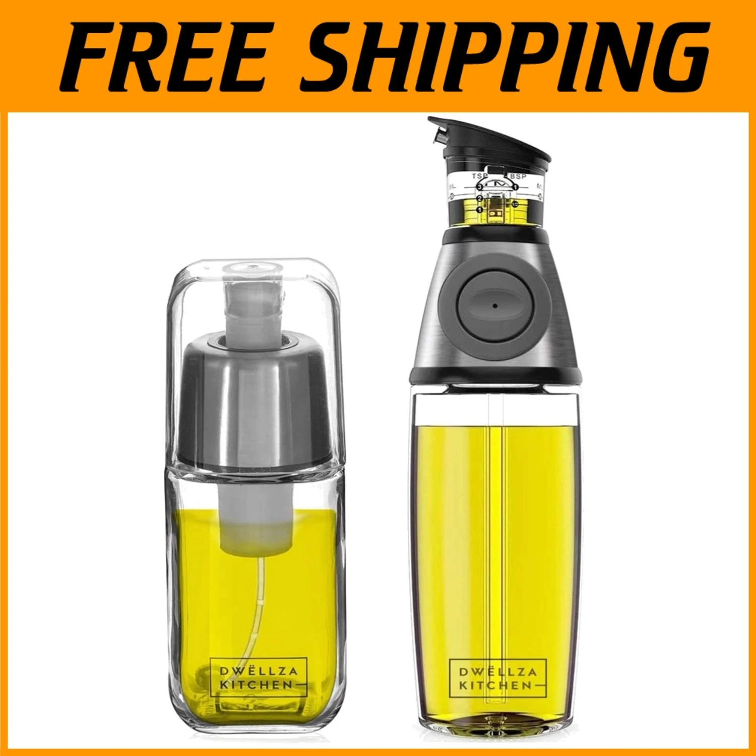 Leakproof Glass Oil Sprayer & Dispenser Set - Elegant Design
