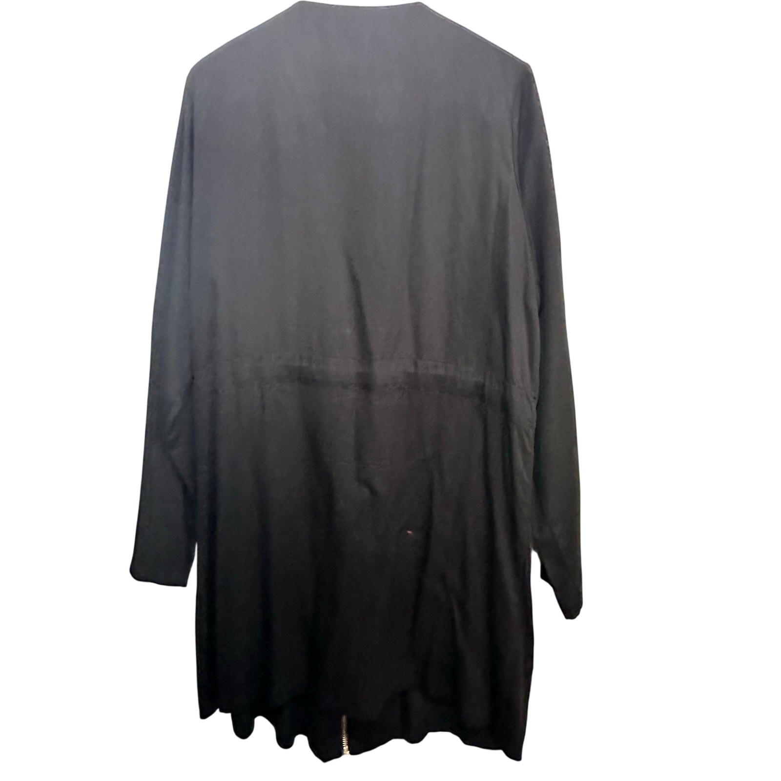 Zara Basic Trench Jacket Mid Length Full Zip Long… - image 4